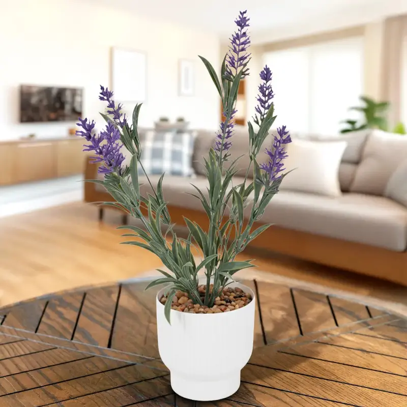 Lavanda Artificial Morada Con Maceta 2