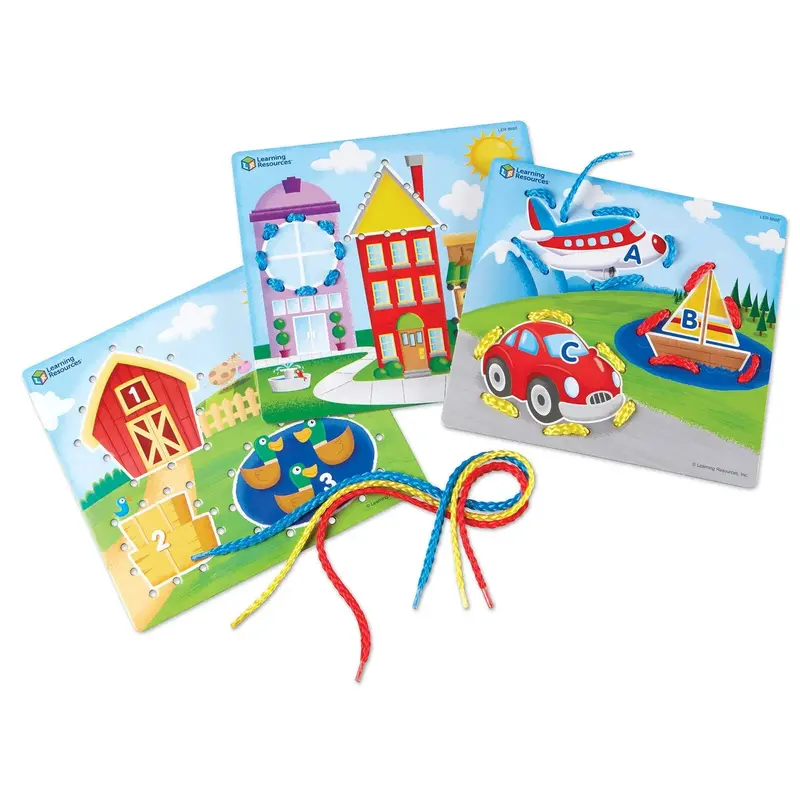 Learning Resources Learning Lace Skill Boards 12 Pcs 1