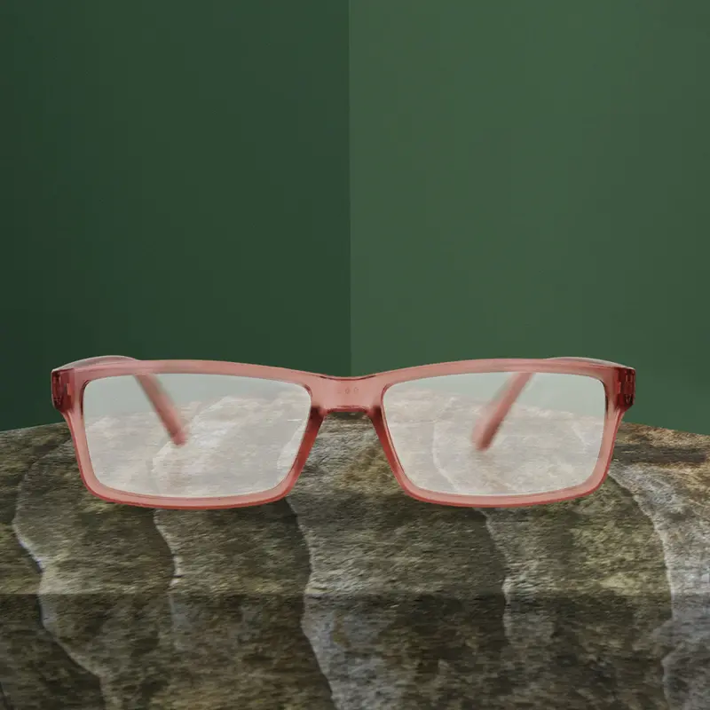 Lente Con Armazón Rectangular Color Rosa, Dioptría 2.50 1