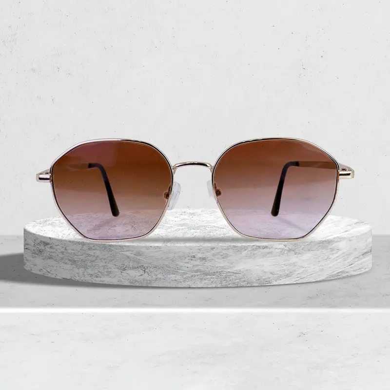 Lente De Sol Unisex Color Café Degradado 1