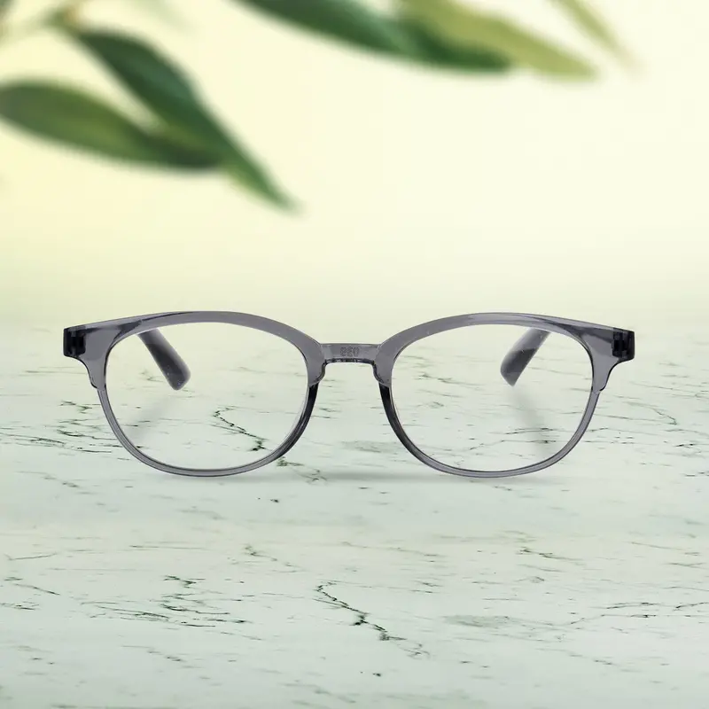 Lentes Con Armazón Ovalado Color Gris Oxford, Dioptría 3.00 2