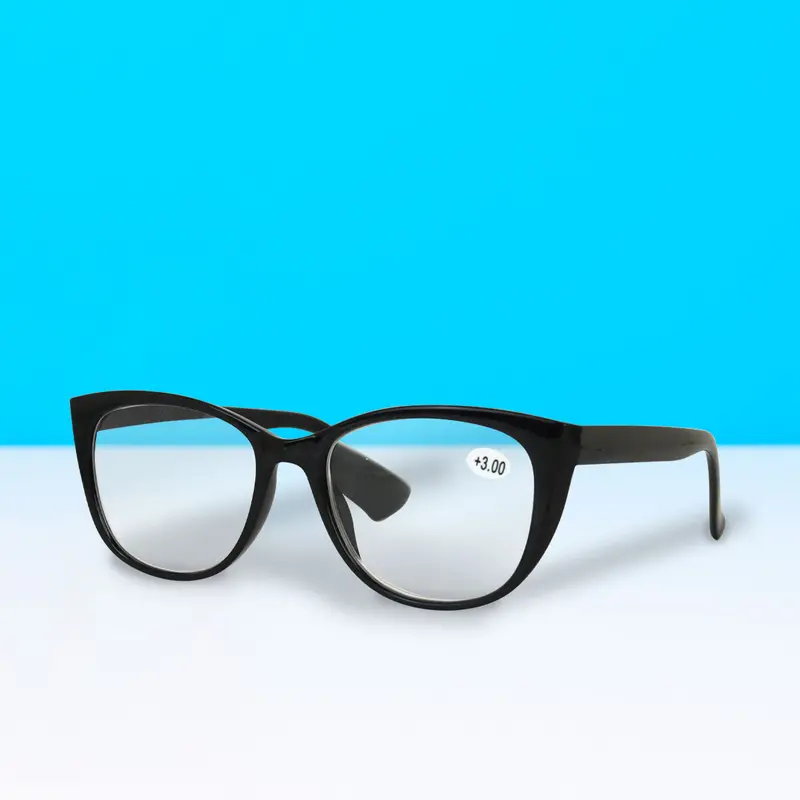 Lentes Con Armazón Ovalado Color Negro, Dioptría 3.00 2