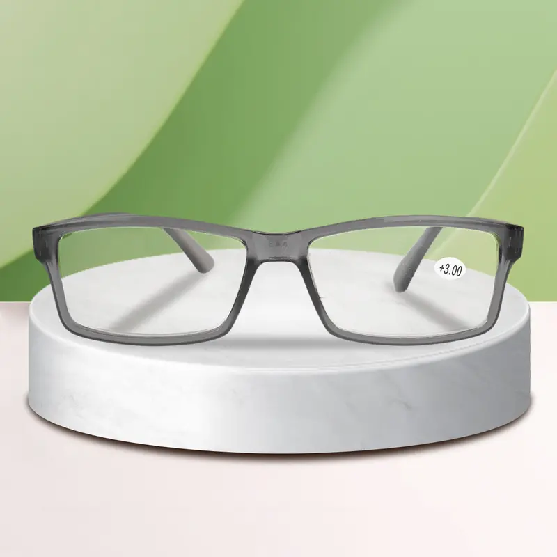 Lentes Con Armazón Rectangular Color Gris, Dioptría 3.00 1