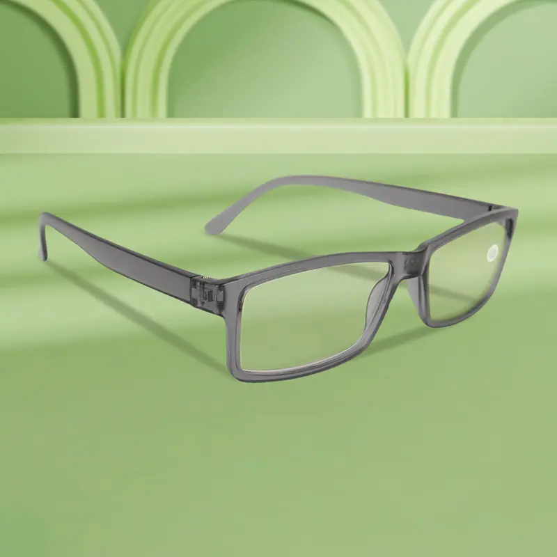 Lentes Con Armazón Rectangular Color Gris, Dioptría 3.00 2