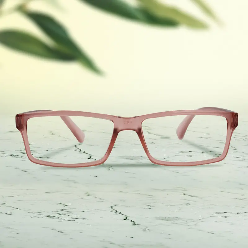 Lentes Con Armazón Rectangular Color Rosa Palo, Dioptría 3.00 2