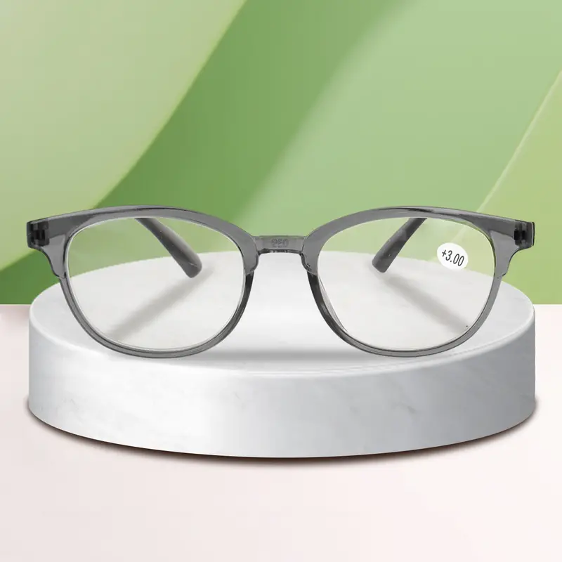 Lentes Con Armazón Redondo Color Gris Oxford, Dioptría 3.00 1