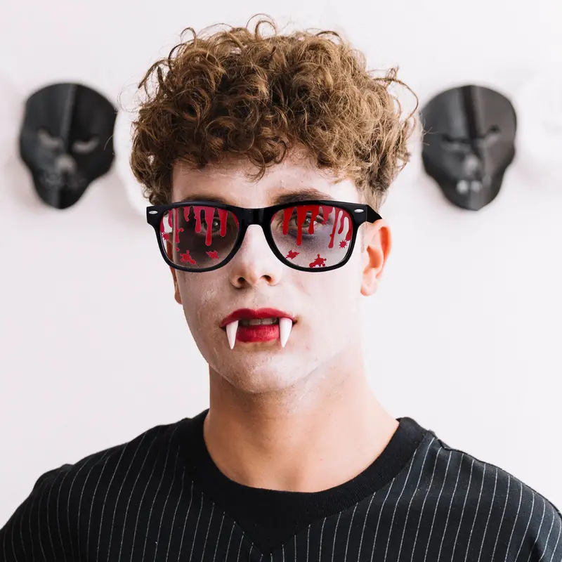 Lentes Con Diseño De Sangre Para Halloween 1