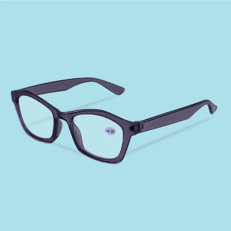 Lentes De Armazón Cuadrado Color Gris Oxford Con Graduación De 4.00 2