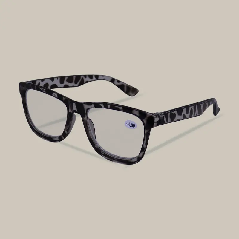 Lentes De Armazón Cuadrado Color Negro Con Blanco, Graduación De 4.00 Dioptrías 2
