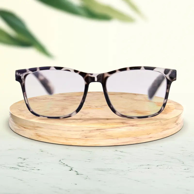 Lentes De Armazón Cuadrado Color Negro Con Transparente, Graduación De 3.00 1