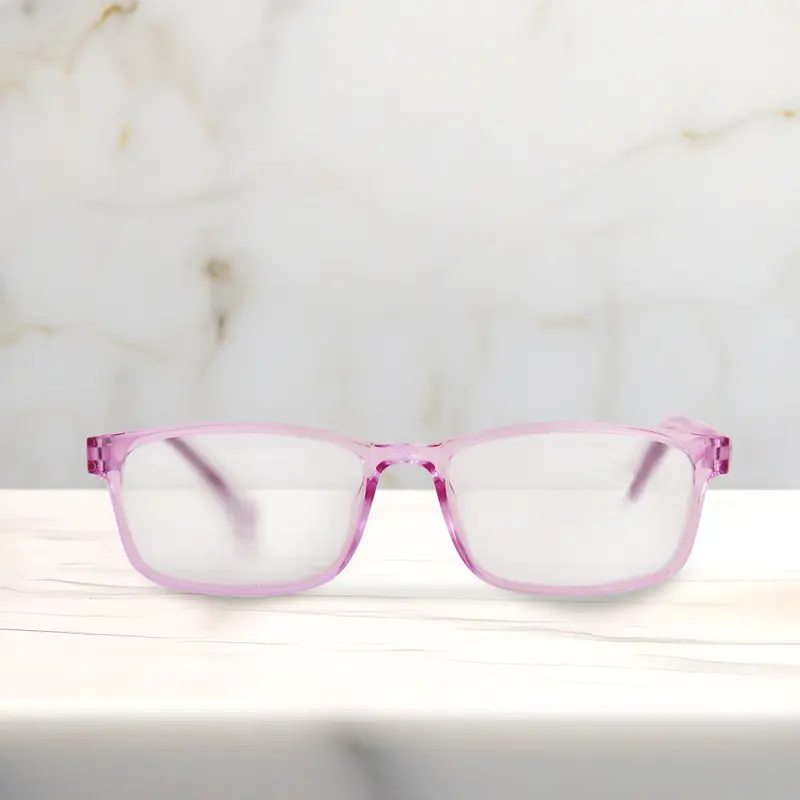 Lentes De Armazón Cuadrado Color Rosa Con Graduación De 2.50 1