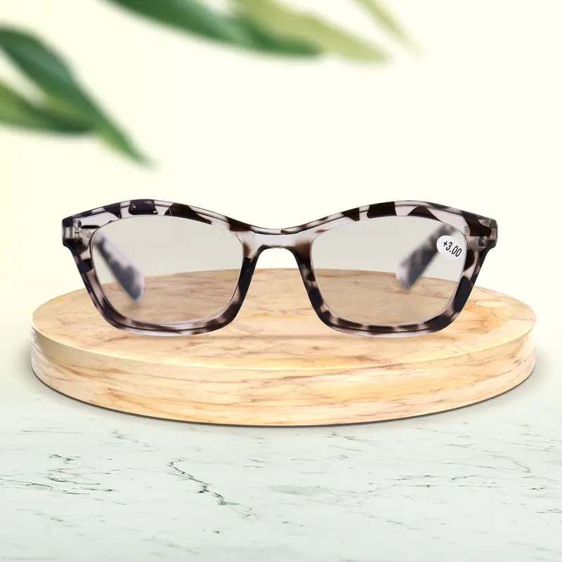 Lentes De Armazón Cuadrado Con Diseño De Leopardo Con Graduación De 3.00 1