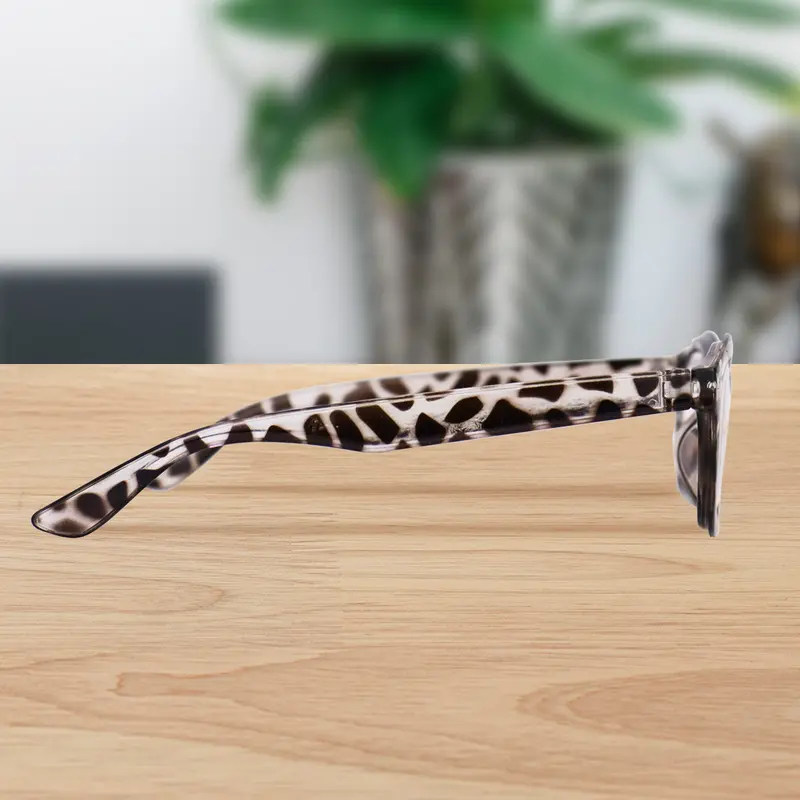 Lentes De Armazón Cuadrado Con Diseño De Leopardo Con Graduación De 3.00 2