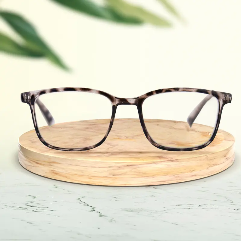 Lentes De Armazón Cuadrado Con Diseño De Leopardo, Graduación De 3.00 Dioptría 1
