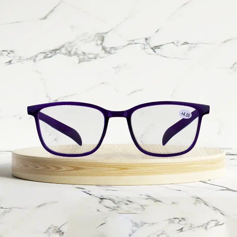Lentes De Armazón Cuadrado, Graduación De 4.00 Dioptrías 1