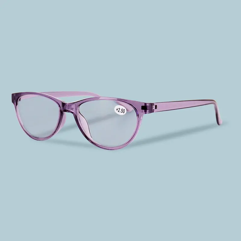 Lentes De Armazón Ovalado Color Morado Con Graduación De 2.50 2