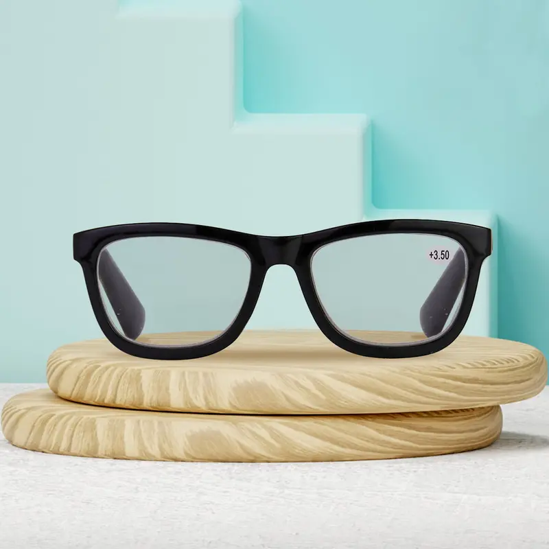 Lentes De Armazón Ovalado Color Negro Con 3.50 De Dioptría 1