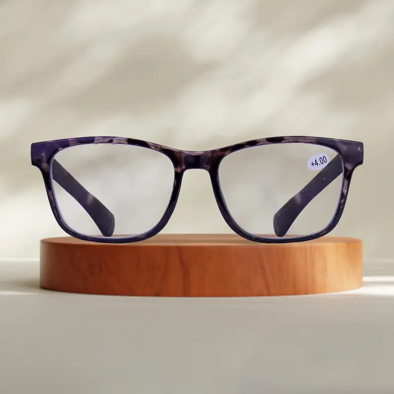 Lentes De Armazón Ovalado Color Negro Con Graduación De 4.00 Dioptrías 1