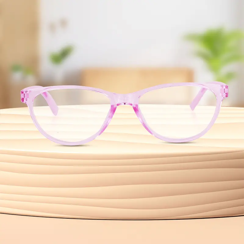 Lentes De Armazón Ovalado Color Rosa Con Graduación De 2.50 1