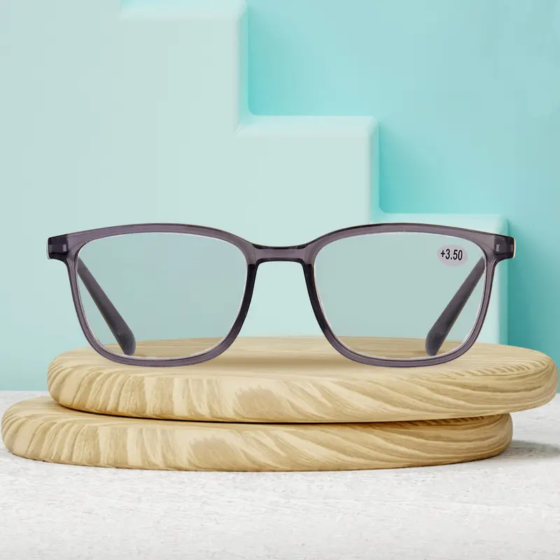 Lentes De Armazón Ovalado Con 3.50 De Dioptría, Color Gris Oxford 1