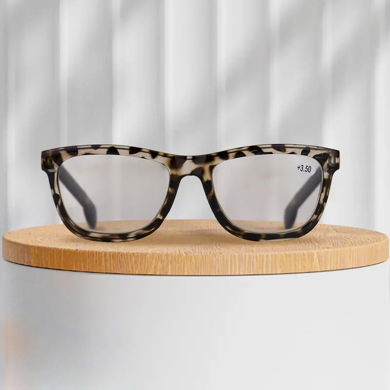 Lentes De Armazón Ovalado Con 3.50 De Dioptría, Diseño De Leopardo 1
