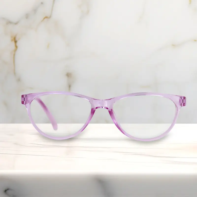 Lentes De Armazón Ovalados Color Rosa Con Graduación De 2.50 1