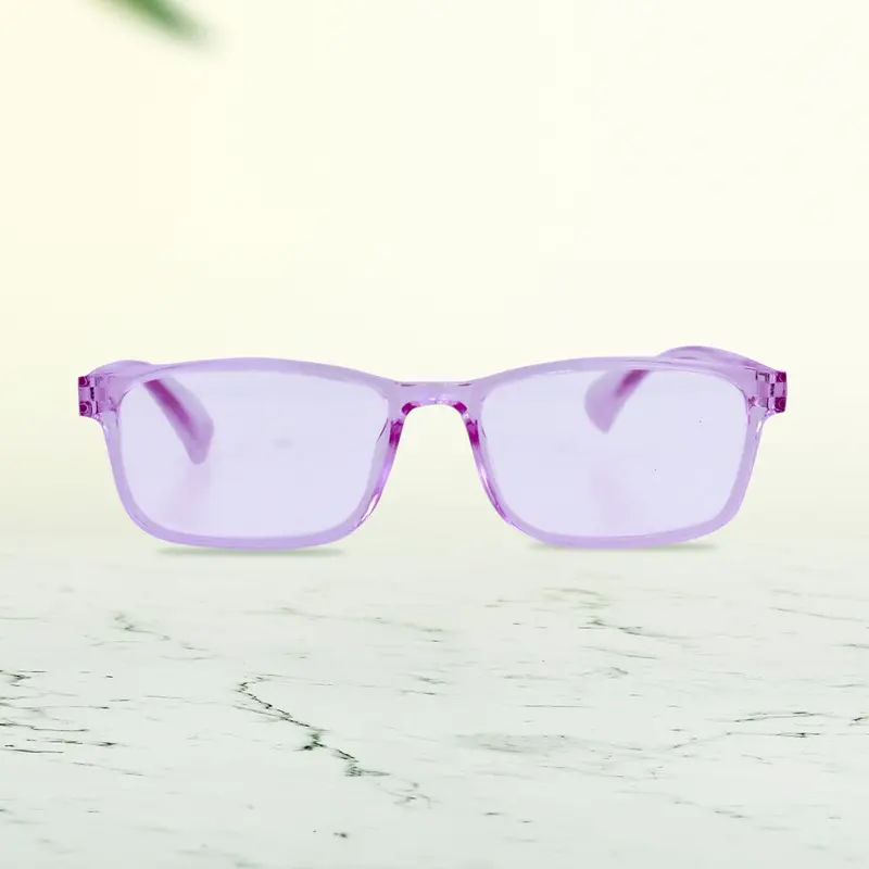 Lentes De Armazón Rectangular Color Lila Con Graduación De 2.50 1