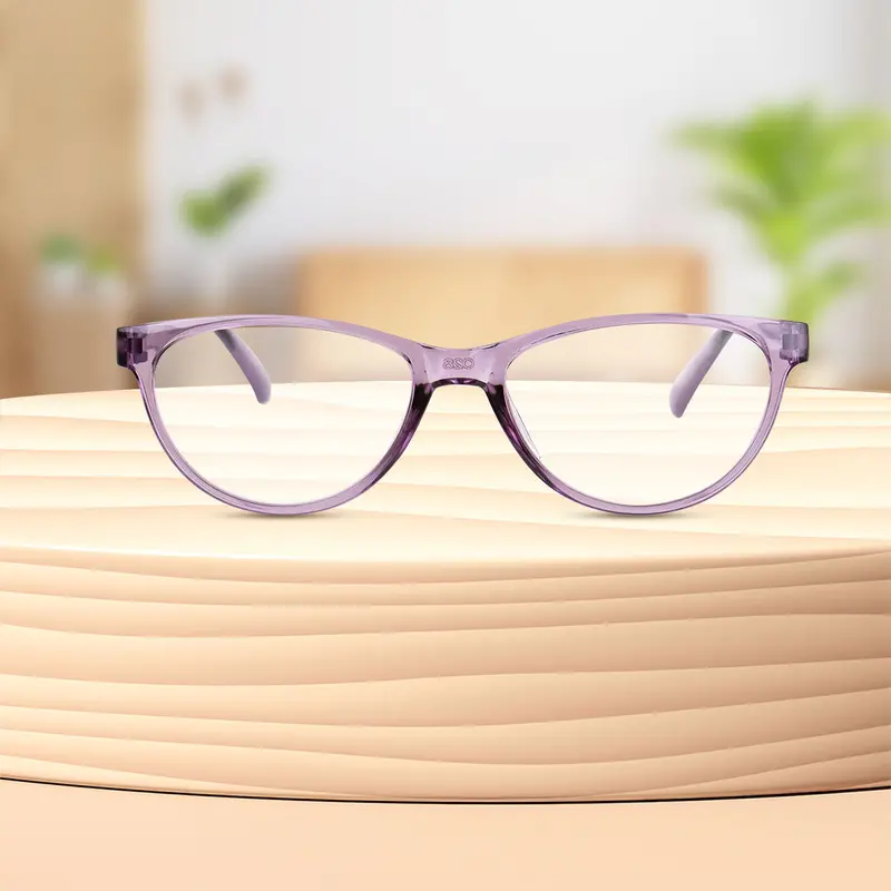 Lentes De Armazón Redondo Color Lila Con Graduación De 2.50 1