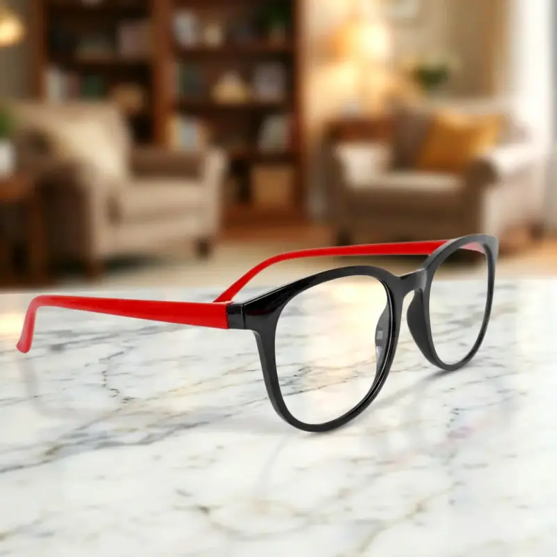 Lentes De Lectura, Color Negro Y Rojo, +2.50 2