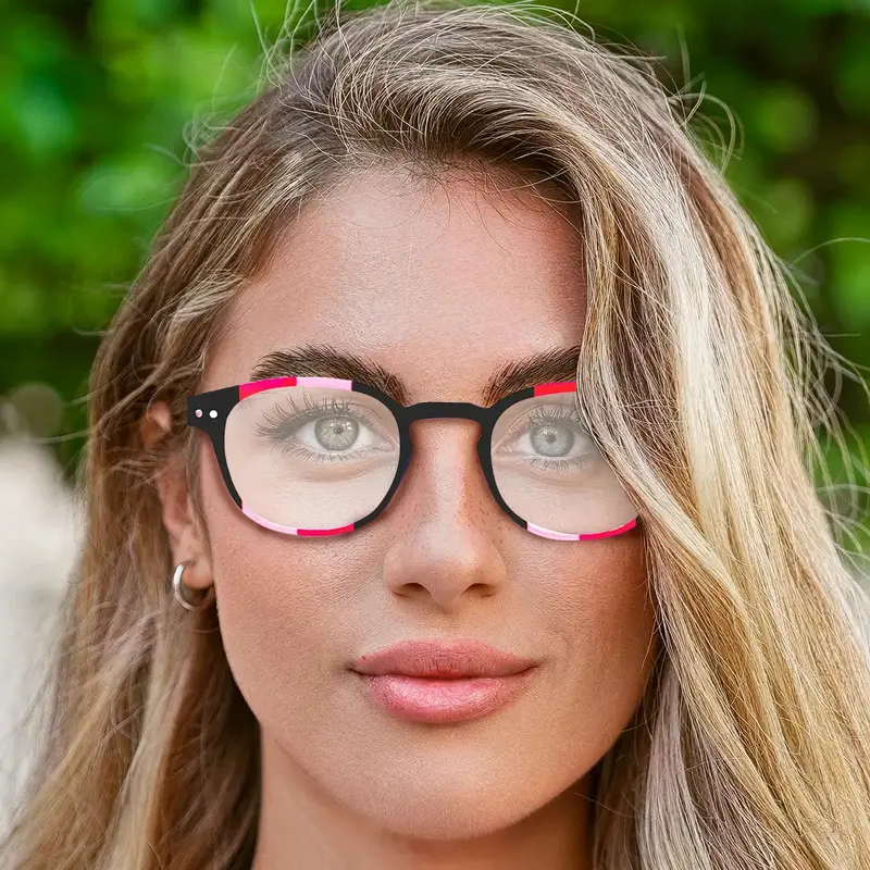 Lentes De Lectura Con Estuche, Color Negro Y Rosa, +1.00 1