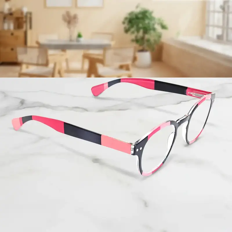 Lentes De Lectura Con Estuche, Color Negro Y Rosa, +2.50 2