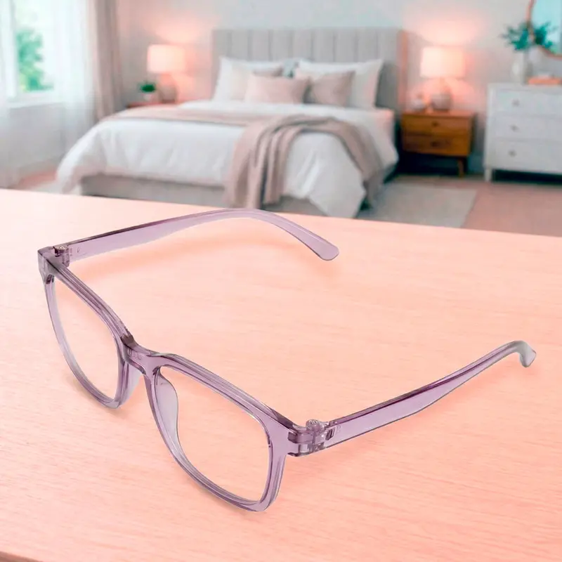 Lentes De Lectura, Cuadrados, Color Morado, +3.50 2