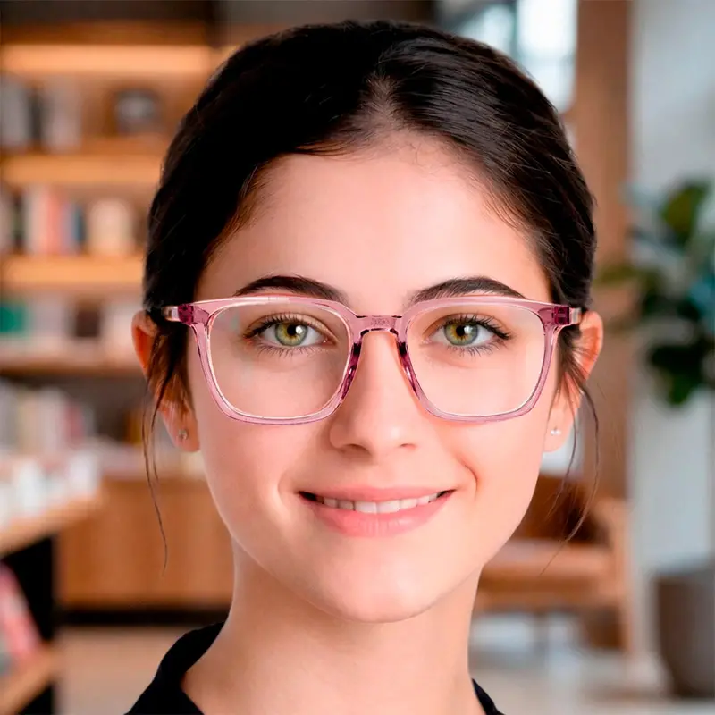 Lentes De Lectura, Cuadrados, Color Rosa, +3.50 1