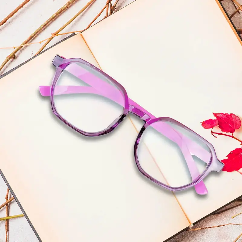 Lentes De Lectura, Octagonales, Color Morado, +3.50 2