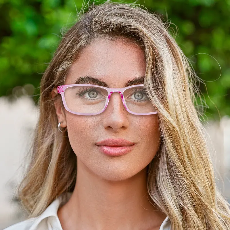 Lentes De Lectura Rectángulo, Rosa Transparente, +1.50 1