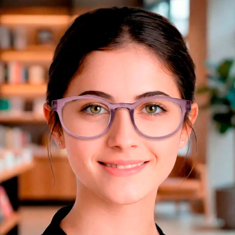 Lentes De Lectura, Redondos, Color Morado, +3.50 1