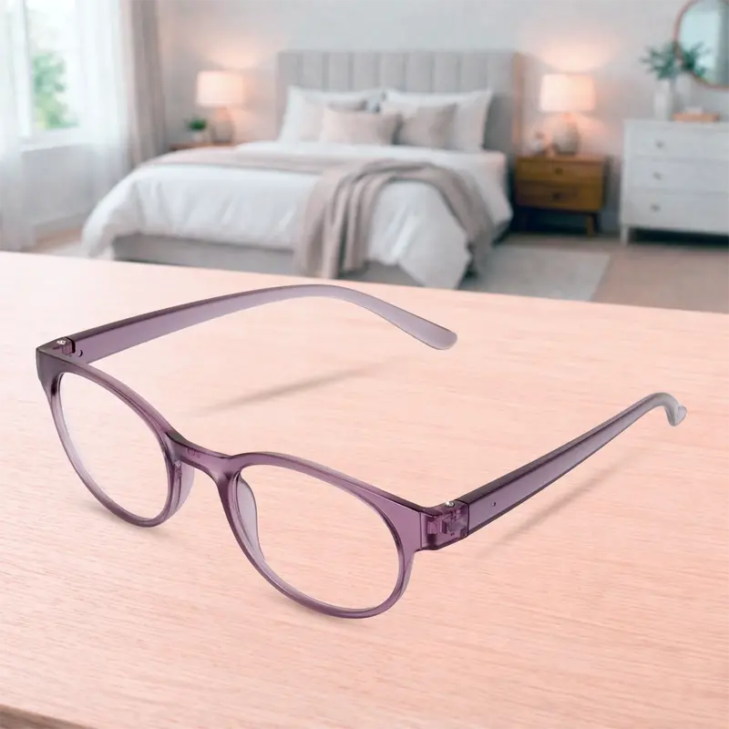 Lentes De Lectura, Redondos, Color Morado, +3.50 2