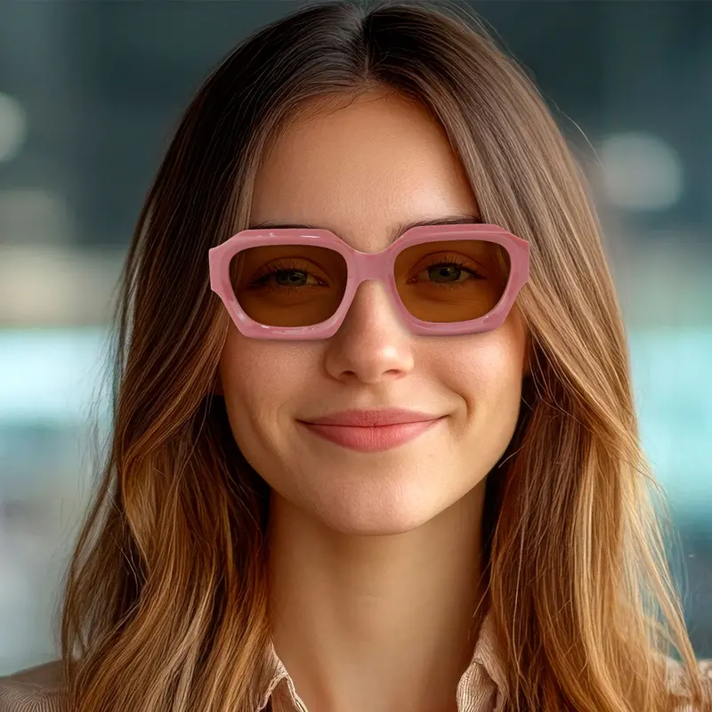 Lentes De Sol Con Armazón Rectangular Color Rosa 1
