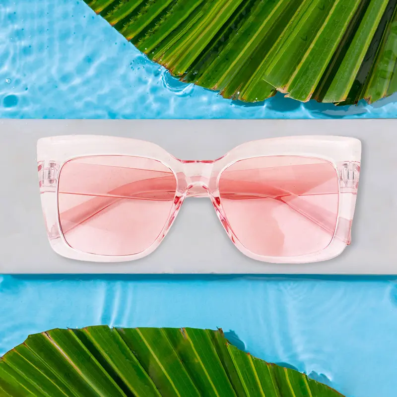 Lentes De Sol Con Armazón Rectangular Color Rosa 1