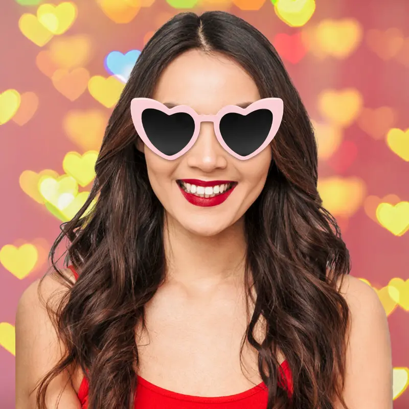 Lentes De Sol En Forma De Corazón, Armazón Rosa 1