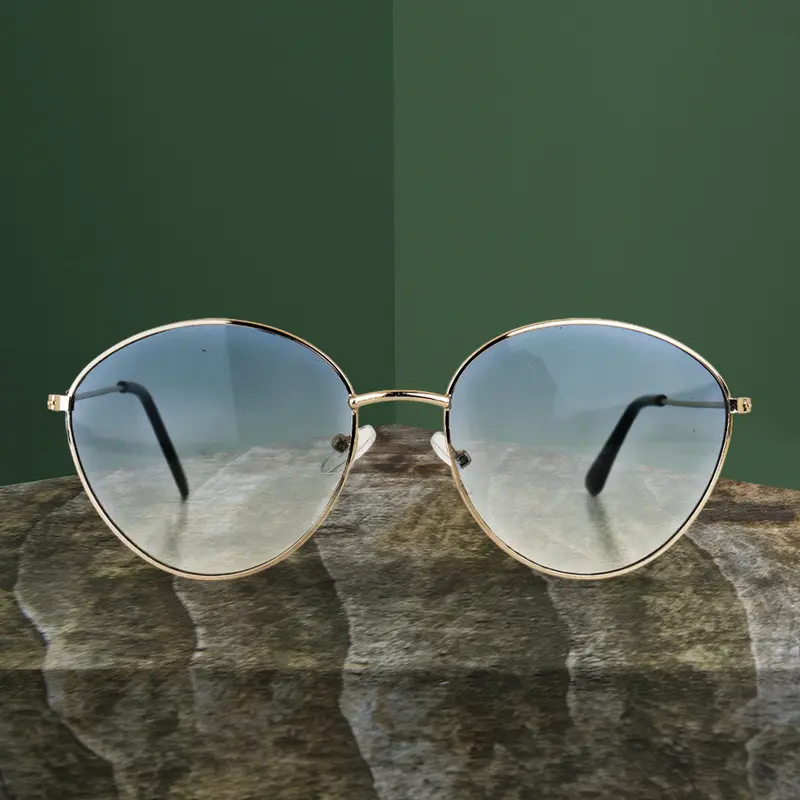 Lentes De Sol Estilo Aviador Con Armazón Ovalado, Color Azul 1