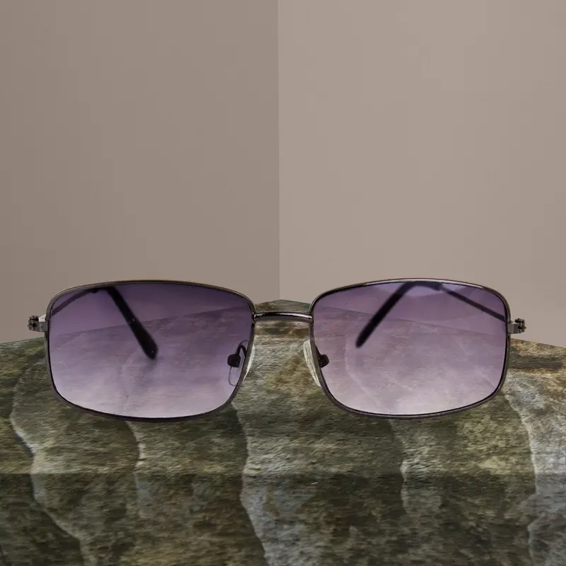 Lentes De Sol Estilo Aviador Con Armazón Rectangular, Color Morado 1