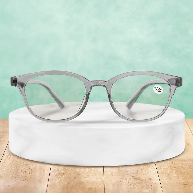 Lentes Redondos Color Gris Oxford Para Lectura Con Graduación De 1.50 Dioptrías 1