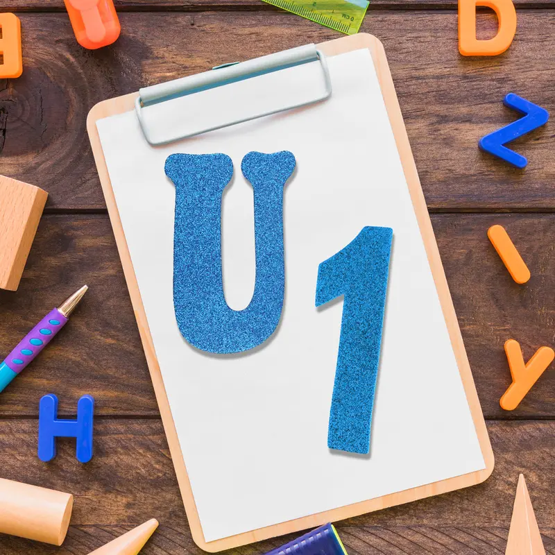 Letras Y Números De Foamy Con Adhesivo, Color Azul 1