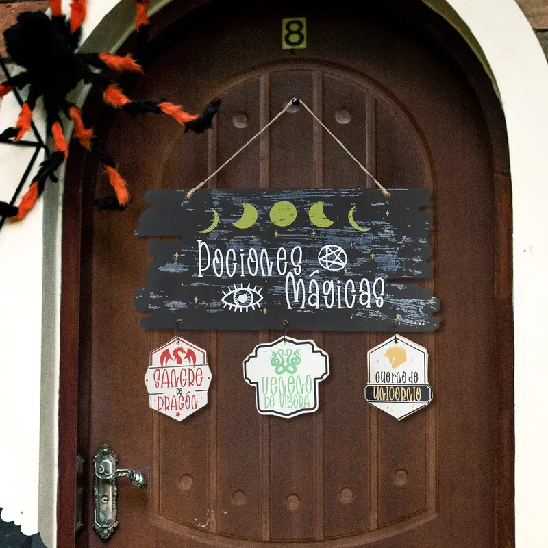 Letrero Colgante Para Puertas Con Diseño De Pociones Mágicas 1