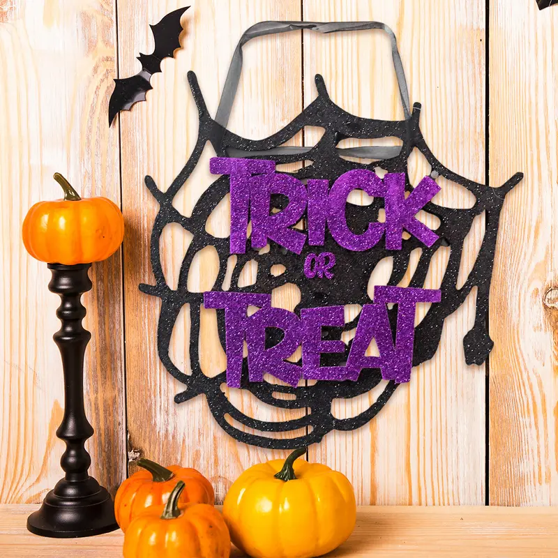 Letrero Colgante Temático De Halloween " Trick Or Treat" Para Puertas 1