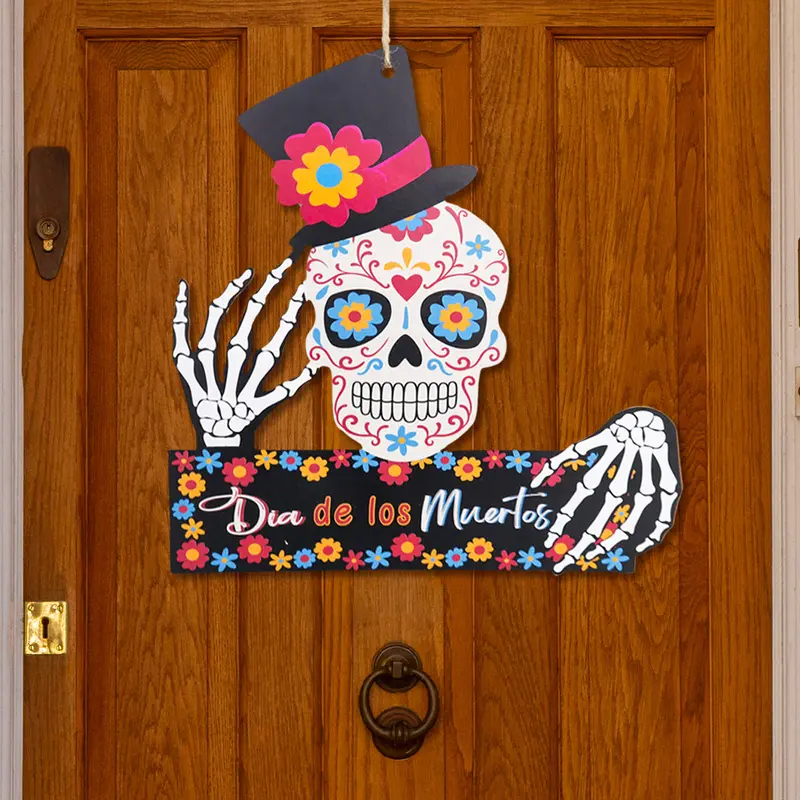 Letrero De Mdf Con Diseño De Día De Muertos 1