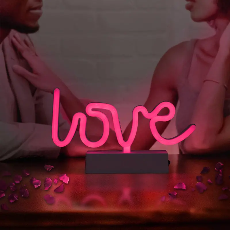 Letrero Love Con Luz Led, Color Rosa 1
