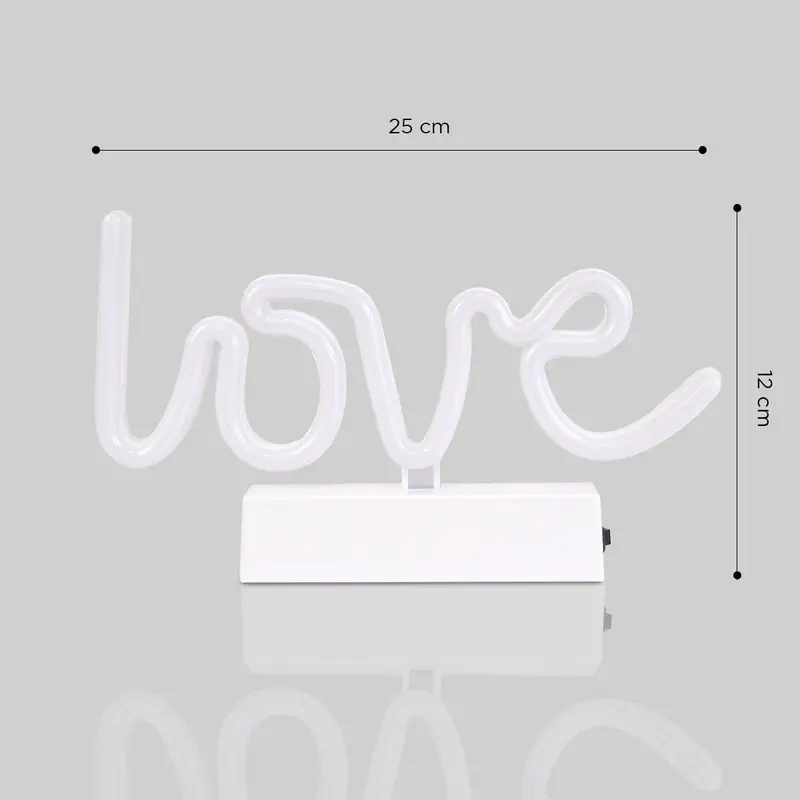 Letrero Love Con Luz Led, Color Rosa 2