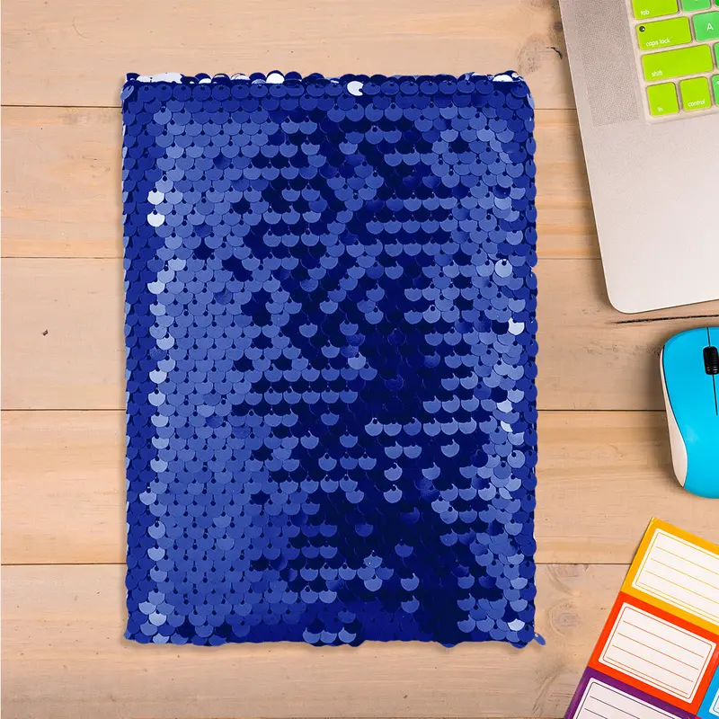 Libreta Con Lentejuelas Color Azul Rey 1
